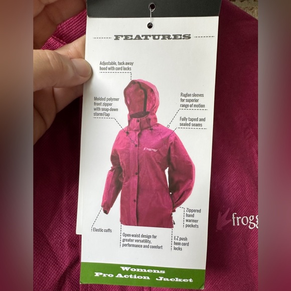 FroggToggs women’s aPink rain Jacket - Picture 6 of 16